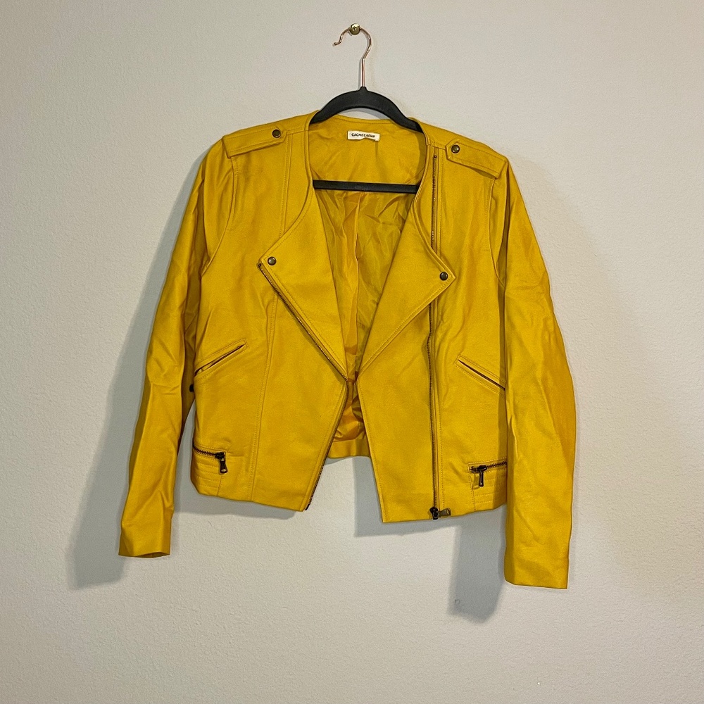 CACHE CACHE faux leather jacket - Yellow